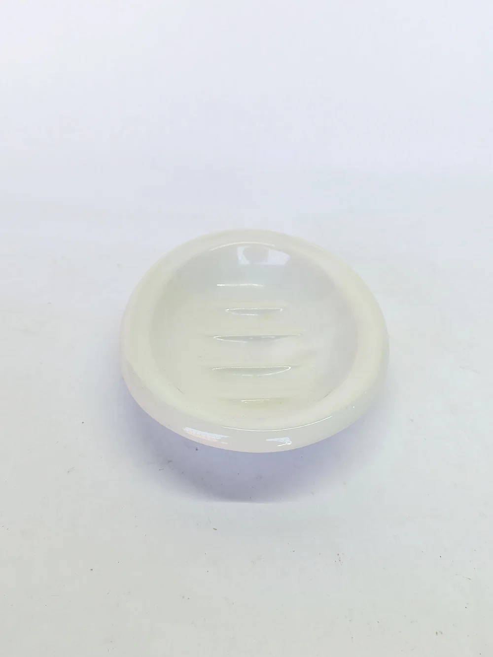 VINTAGE White Oval Ceramic Bathroom Sink Soap Dish 5.5